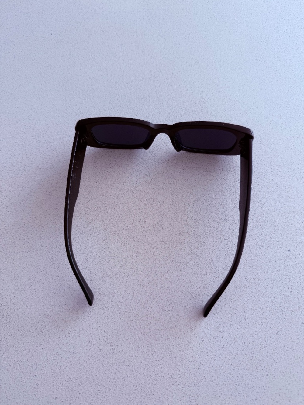 Black Rectangle Sunglasses Retro Y2K Narrow Frame Shades - Picture 3 of 4